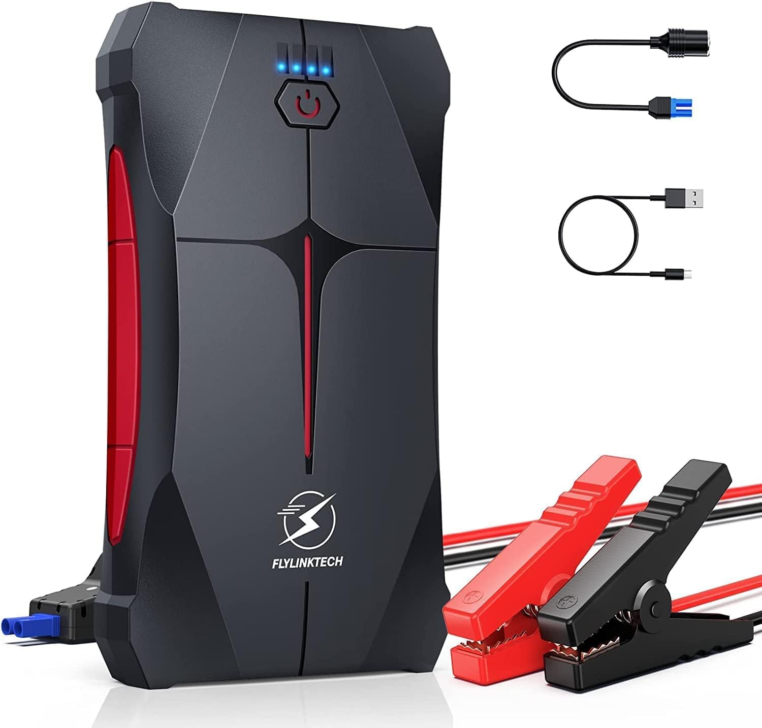 Car Jump Starter, FLYLINKTECH 4000A Peak 12V Portable Car Battery Jump Starter Booster (up to 9.0L Gas Or 8.5L Diesel Engine), Power Bank with LED Flashlight, IP67
