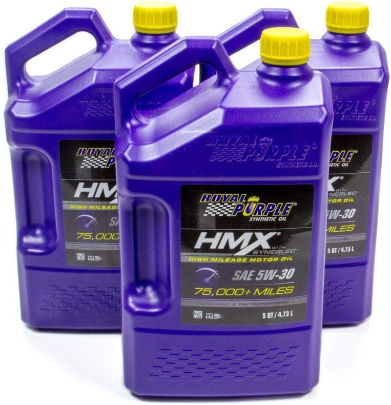 Royal Purple (11749-3PK) HMX SAE 5W-30 High-Mileage Synthetic Motor Oil - 5 Quart, (Case of 3)