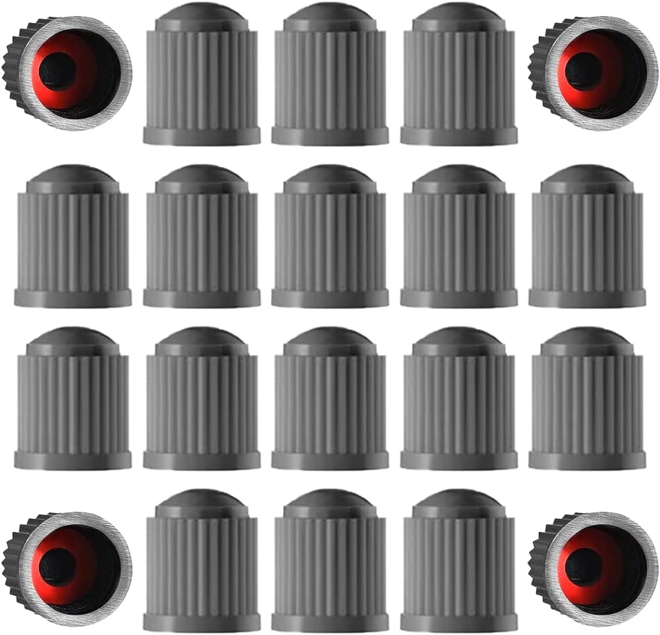 Tire Valve Stem Caps The Upgraded Version has a Sealing Ring for Car, Motorbike, Trucks, Bike, Bicycle (60) Grayness