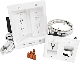 In Wall Cable Management Kit - TV Wire Hider Kit for Wall Mount TV, Hide Wires Wall Mount TV Kit with Wall Cable Pass Through, Complete TV Cord Hider for Wall Mounted TV