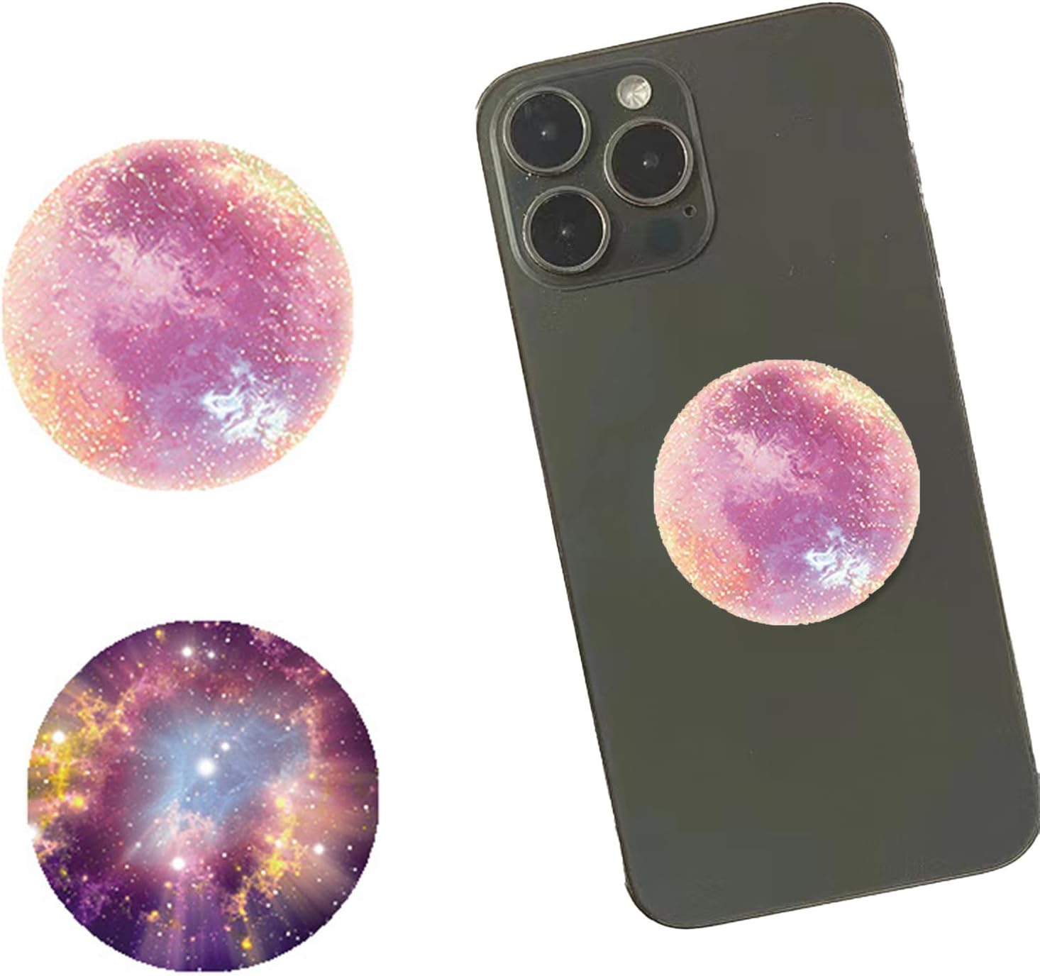2 Pack Phone Ring Holder Grips,Multi-functional Phone Accessories with Foldable Stand and Finger Holder,Compatible with Smartphones and Tablets,Ring Holder for Phone Case (starry sky)
