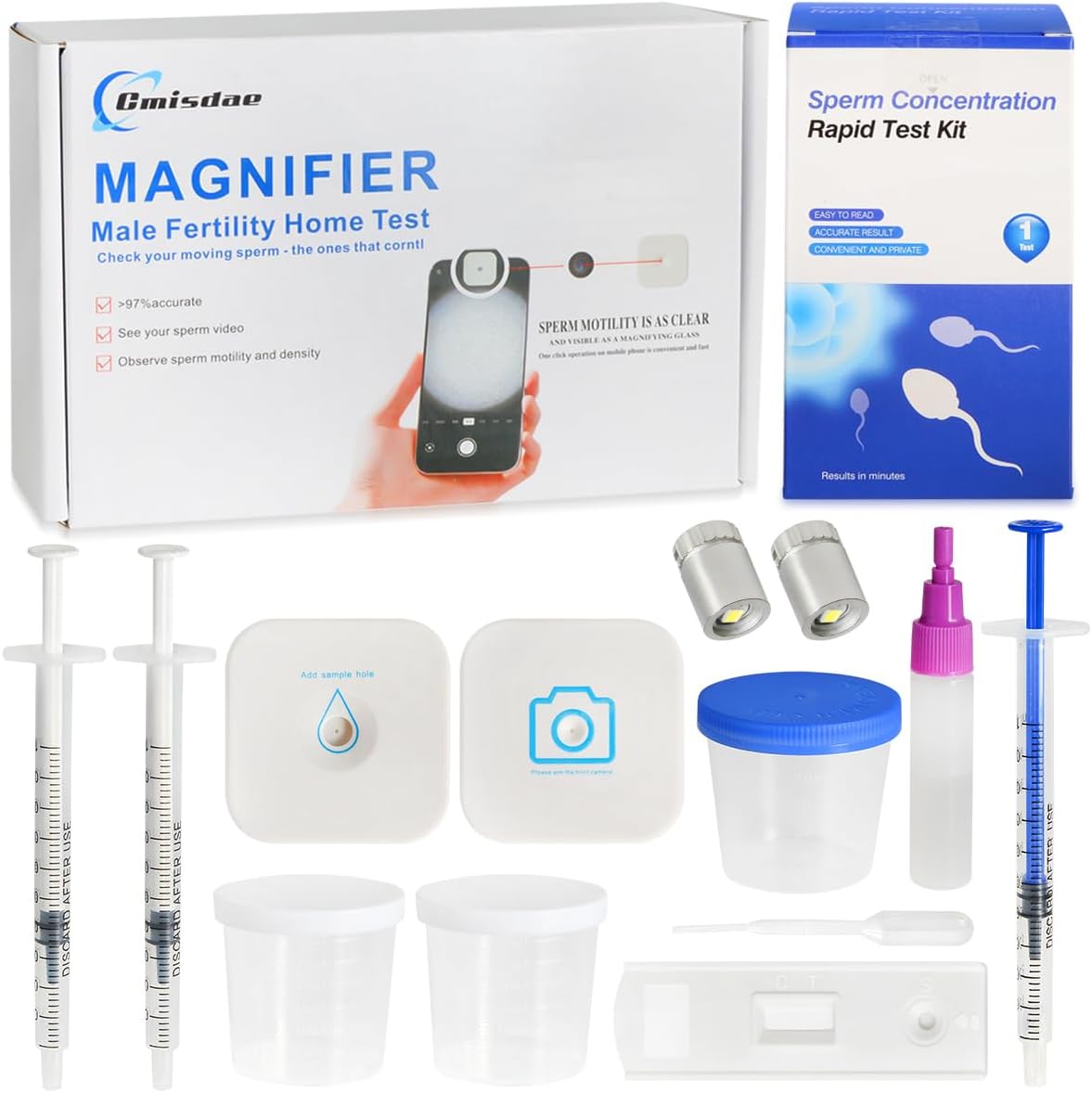 Sperm Quality Test - Progressive Motile Sperm Cells Concentration Test, at-Home Male Fertility Screening Tool