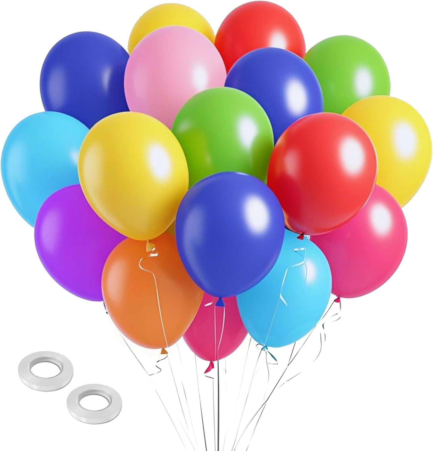 Assorted Rainbow Balloons 100 Pack 12 inch Round Bright Latex Balloons Assorted Colors for Birthday Baby Shower Wedding Party Birthday Decorations Supplies Arch Garland