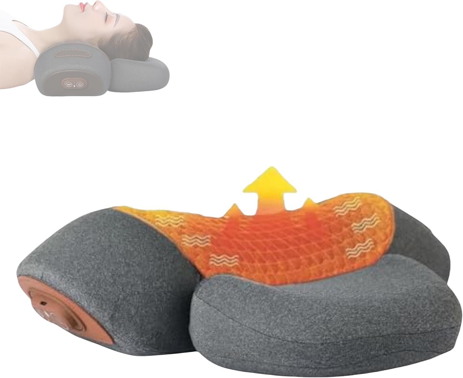 3 in 1 Neck Massager, 2026 New Artuvate Cervicale, Heated Massage Neck Pillow, with Heat, with Traction to Help Sleep for Relieves Pain (Light Gray)