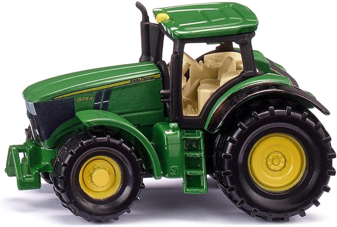 siku 1064, John Deer 6215R Tractor, Metal/Plastic, Green, Incl. trailer hitch, Wheels with rubberised tyres