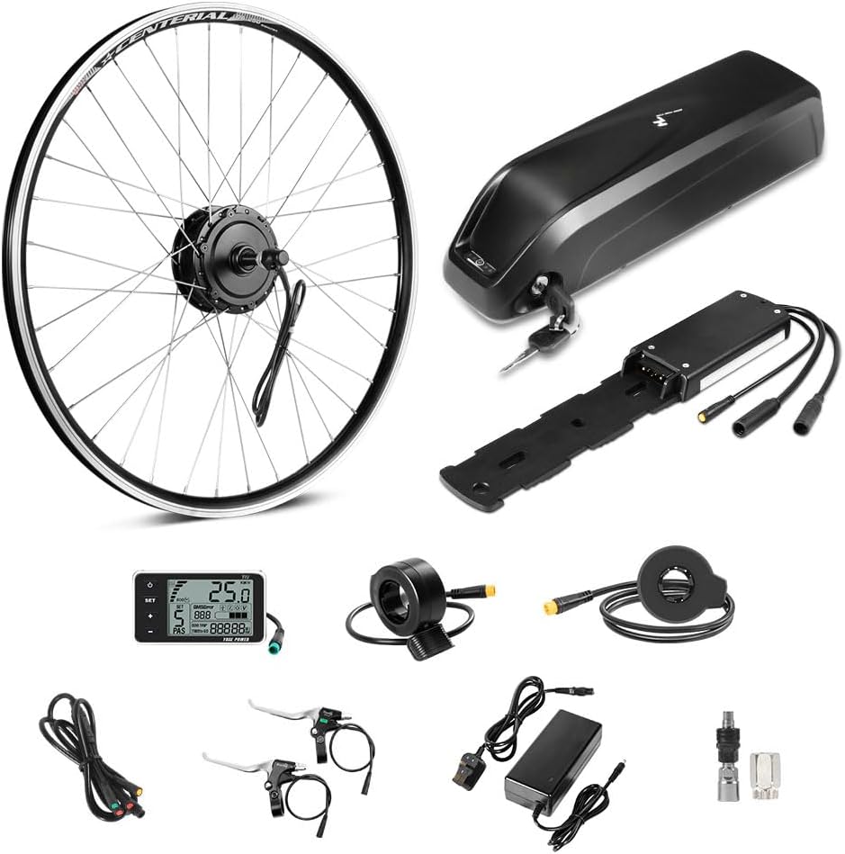 Season 26" / 27.5'' / 28'' / 700C E-Bike Conversion Kit Freewheel Rear Motor ​36V 250W / 350W with 36V13Ah Hailong Battery UK charger