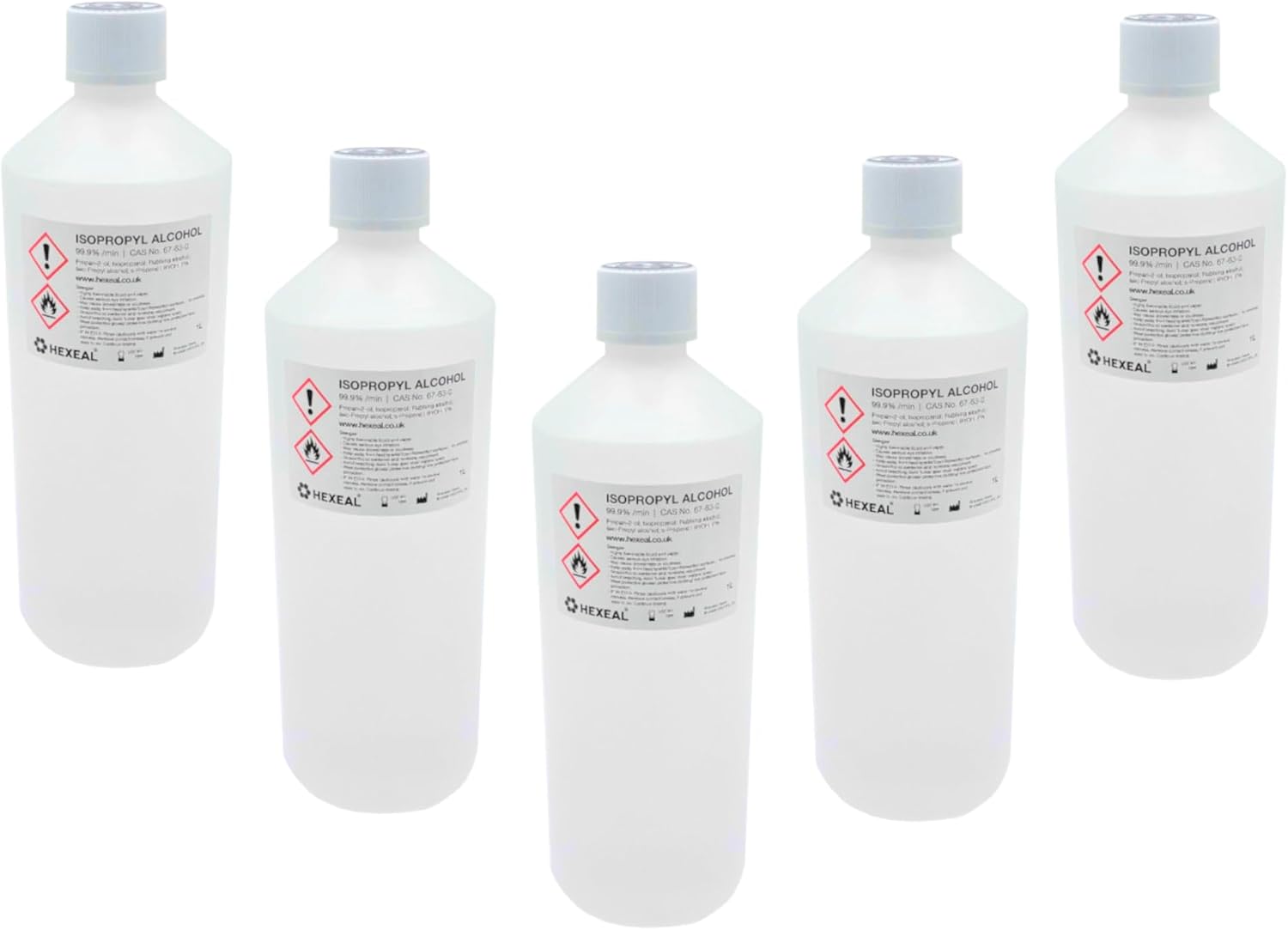 Hexeal 99.9% Isopropyl Alcohol 5L – 5 x 1L IPA for Sanitising & Cleaning