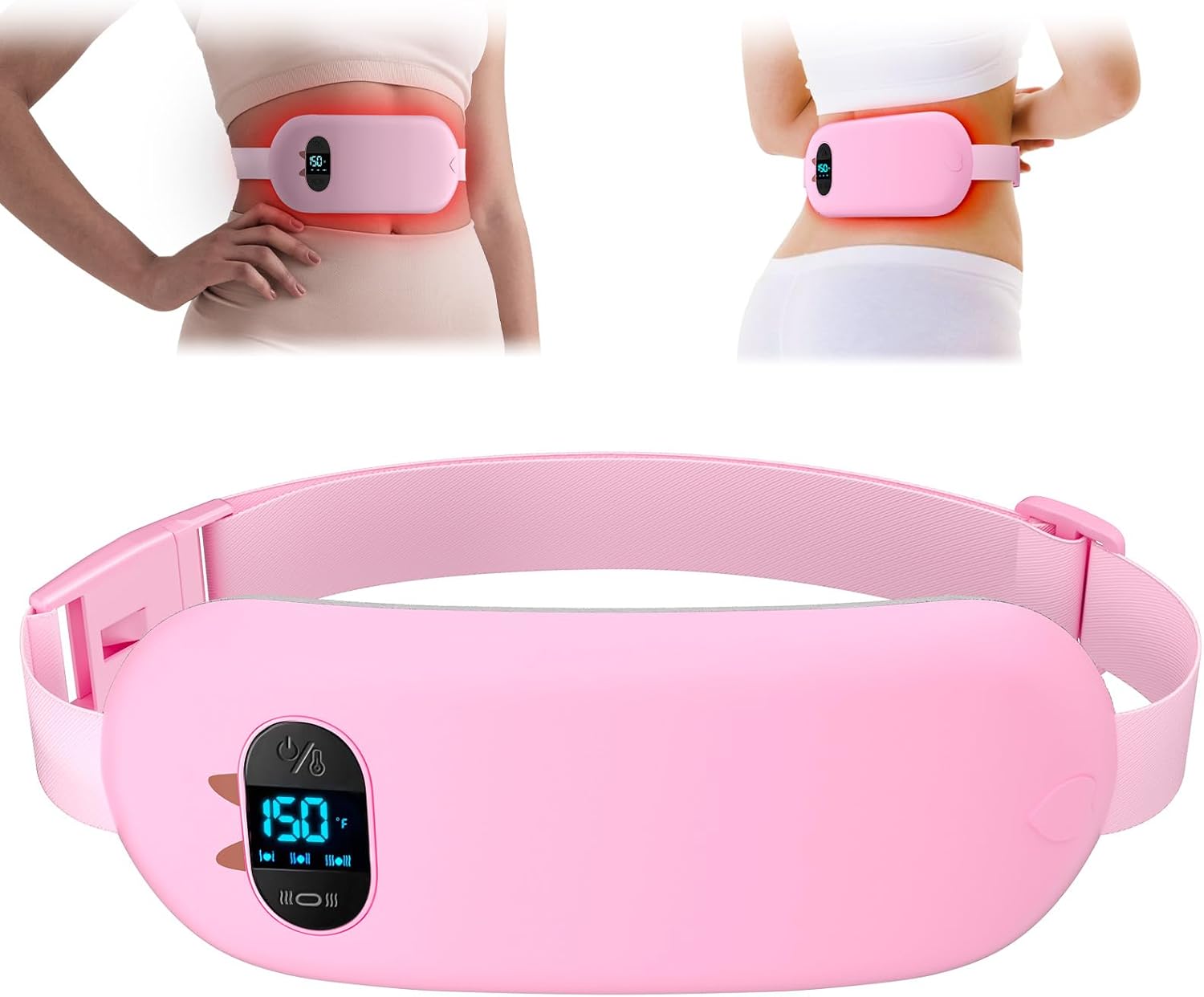 Heat Pad for Period Pain Relief, Upgraded 6 Heat Massage Modes Electric Fast Heating Pad for Lower Back Cramp Heated Belt Menstrual USB Heating Pad Gifts for Women Girl Her Christmas Stocking Stuffers