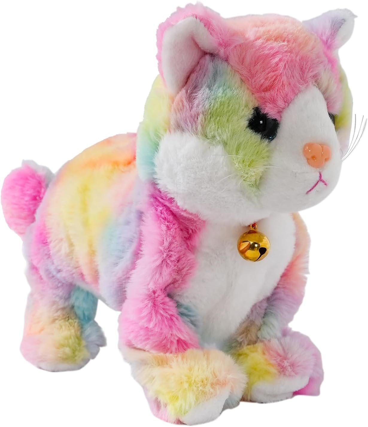 Smalody Interactive Plush Toys, Novelty Sound Control Electronic Cat Interactive Toys Electronic Pets Robot Cat Age 3+ GiftFor Children Kids (color, color LED Eyes)