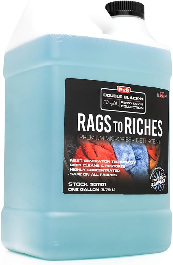 P & S PROFESSIONAL DETAIL PRODUCTS - Rags to Riches - Premium Microfiber Detergent, Deep Cleans and Restores, Safe on All Fabrics, Highly Concentrated, Next Generation Cleaning Technology (1 Gallon)