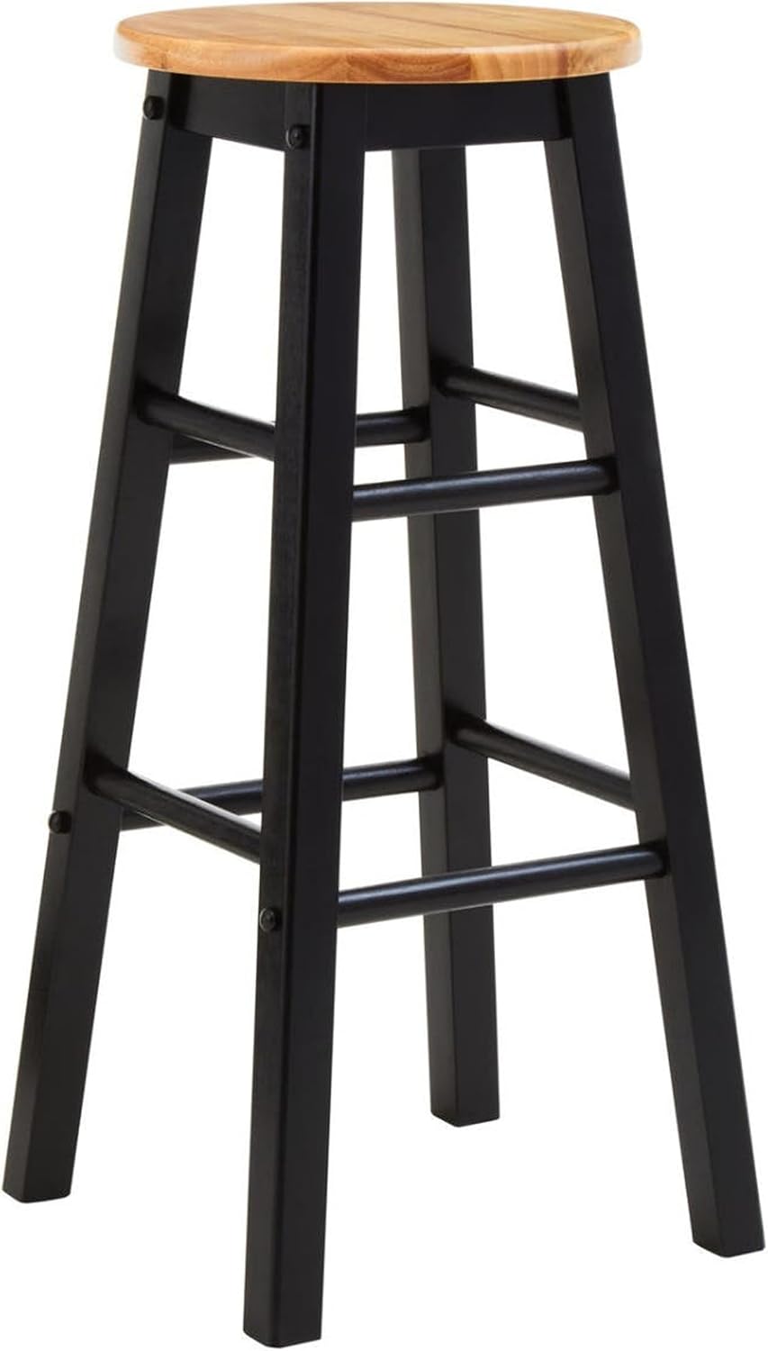 Premier Housewares Wooden Bar Stool | Compact Kitchen Counter Chair
