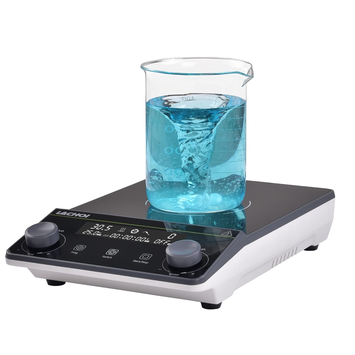Magnetic Stirrer 5.9 inch Magnetic Stir Plate with stir bar LCD Display 100-1600RPM Max Stirring Capacity 5000ml Digital Magnetic Stir Plate Magnetic Mixer Lab Stirrers(No Heating)
