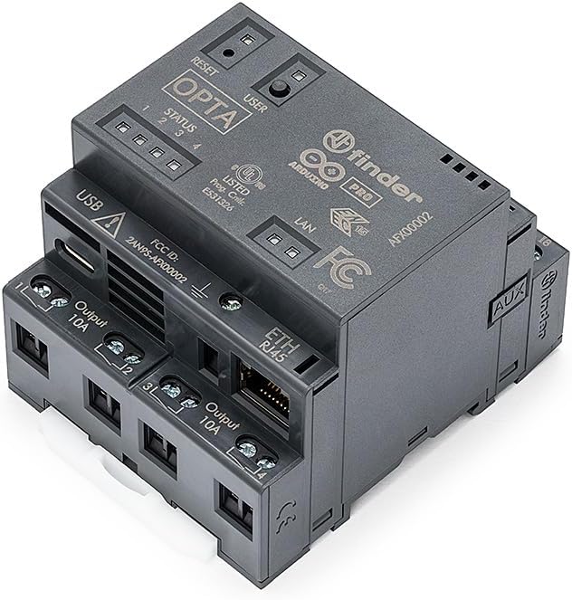 Arduino Opta WiFi [AFX00002] - Industrial IoT Controller with Wi-Fi Connectivity, Digital I/O, Analog Inputs, and Modbus Support for Automation and Control Systems
