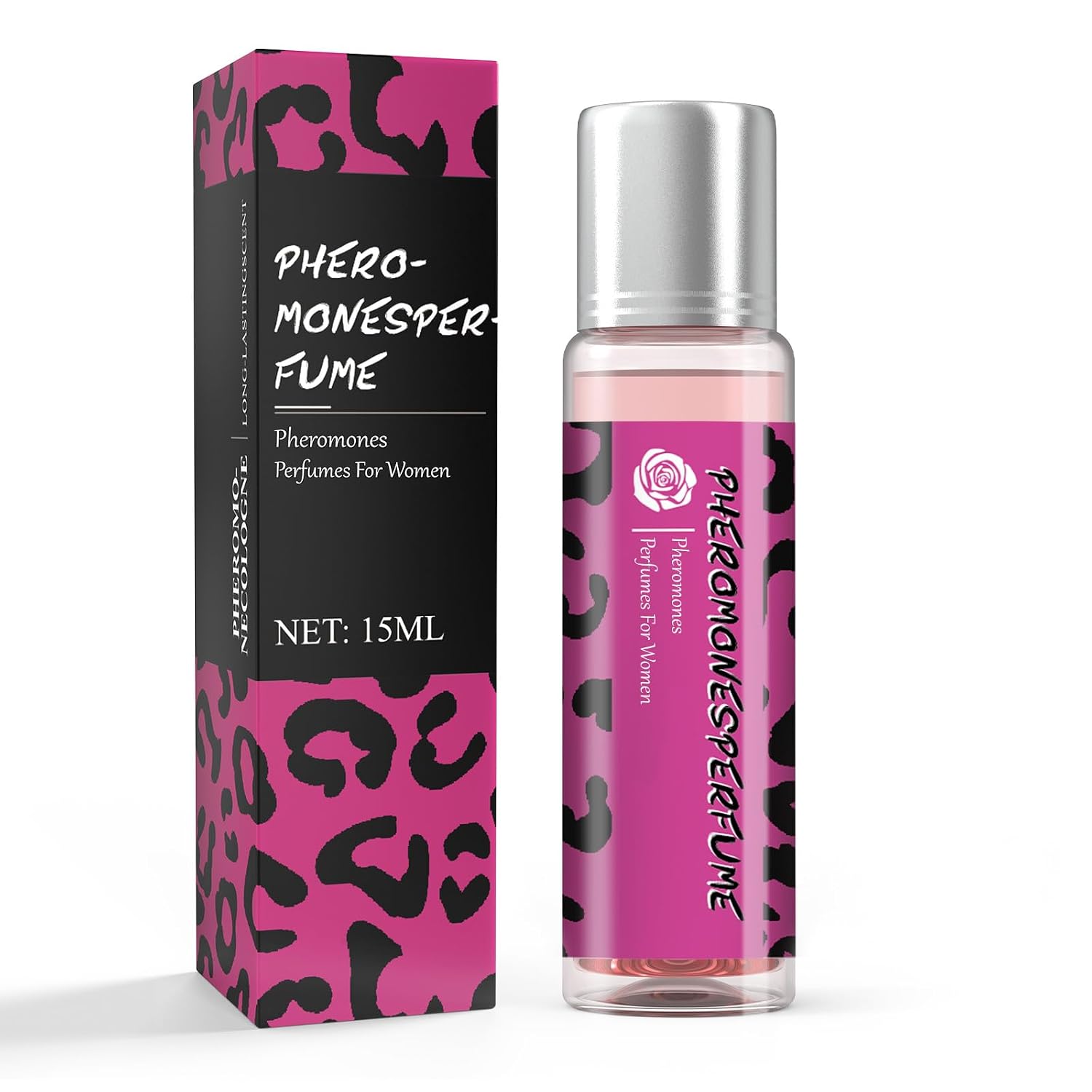 LIUWEI Pheromones Perfumes for Women, Pheromone Cologne for Women to Attract Men, Releases Unprecedented Confidence and Charm, Roll-On Type, TSA Ready, 15ML, Pink