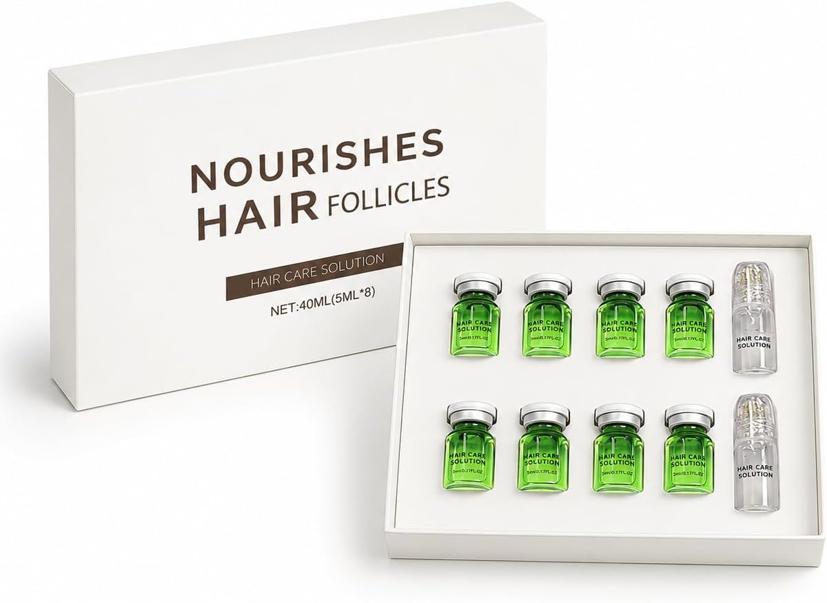 Micro-Infusion Hair Regrowth System, Advanced Hair Growth Serum Kit, Hair Growth Treatment with Ginseng and Peppermint Oil Thicker, Strengthens Roots Hair Thickening Wrinkle Filler for Men and Women