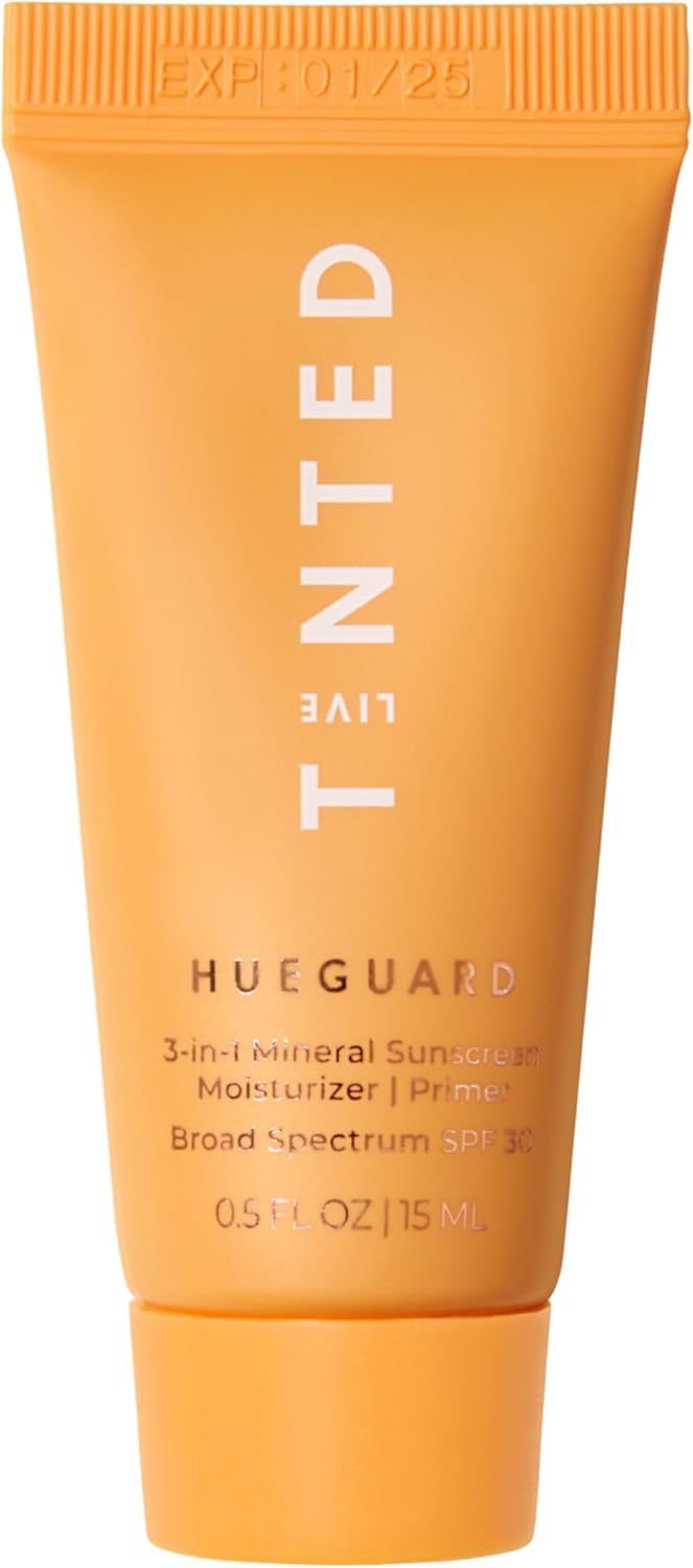 Live Tinted Hueguard® Mini 3-in-1 Mineral Sun Blocker, Face & Body Moisturizer and Primer Moisturizes and Protects Skin All Year Round SPF 30 to Protect Against 1.5
