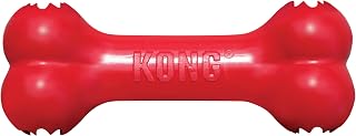 KONG Goodie Bone - Classic Durable Natural Rubber Dog Bone, Supports Mental Engagement - Treat Dispensing - Red - for Medium Dogs