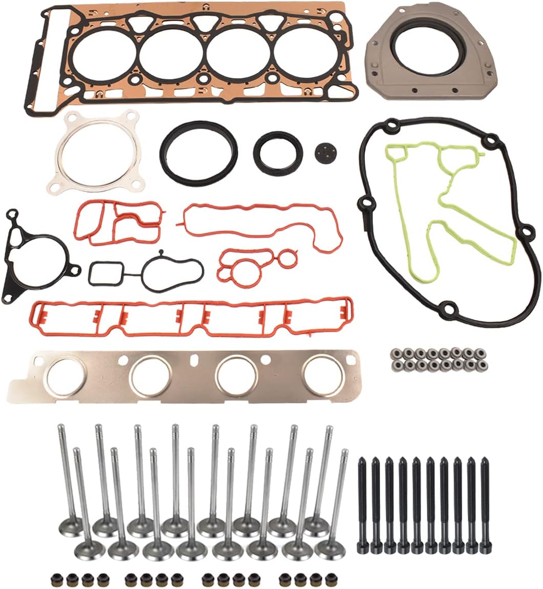 GELUOXI Intake Exhaust Valves Head Gasket Kit Replacement for 2009-2015 VW Jetta Tiguan GTI Passat Audi A4 Q5 TT 2.0T Engine 06D109601M 06D109611H
