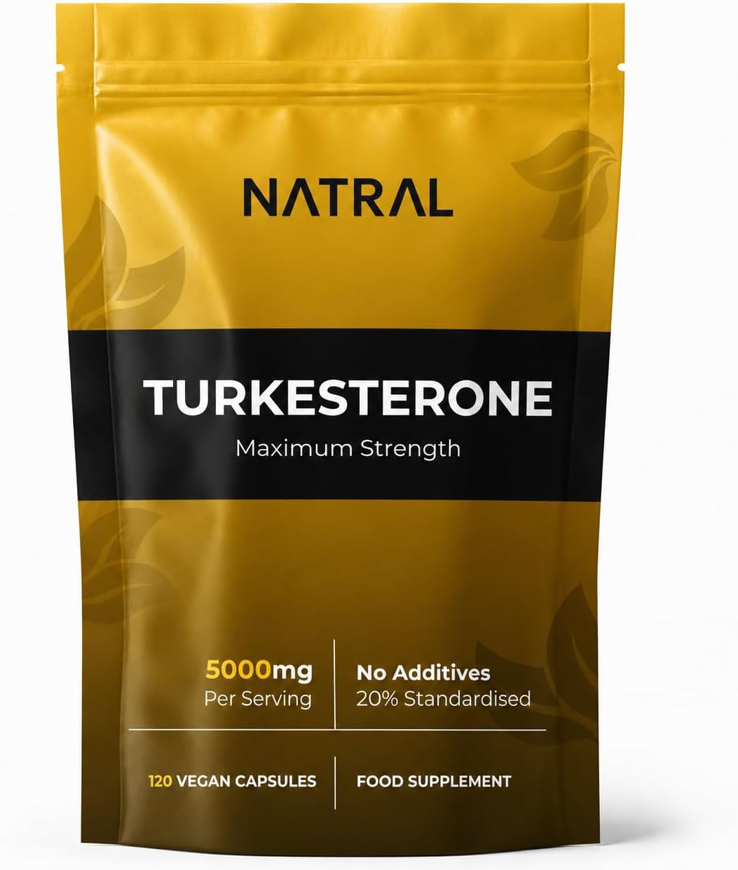 Turkesterone Supplement 5000mg - 120 Caps High Strength - Standardized to 20% Ajuga Turkestanica Extract - for Muscle and Strength - Pure Extract No Additives Or Filler