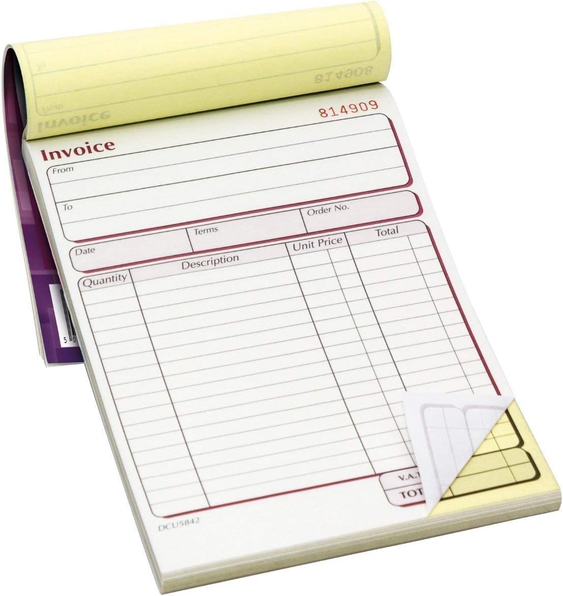 2X PUKKA PAD A5 (127x203mm) 50 Set NCR Duplicate Invoice Book Single DCU5842