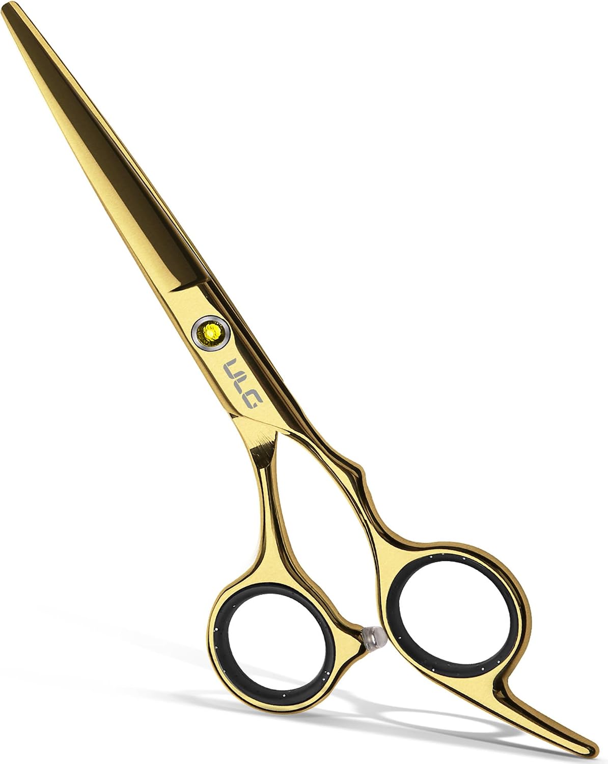 Hair Cutting Scissors, ULG Hair Shears 6.5 inch Hairdressing Hair Scissor, Salon Razor Edge Hair Cutting Shears, Japanese Stainless Steel Haircut Scissors with Detachable Finger Gold