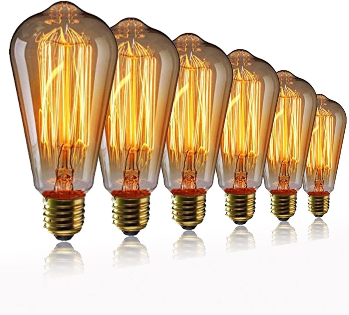 EYLM Vintage Edison Light Bulb E27 Vintage Light Bulb 40W ST64