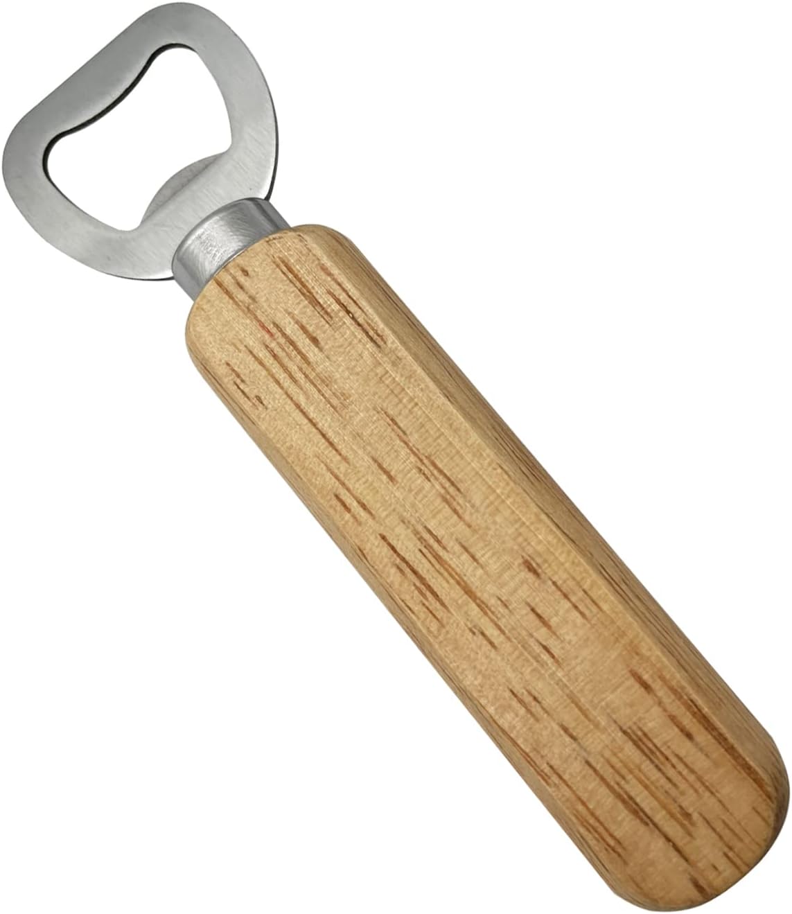 Kibon Bottle Opener, Stainless Steel & Wood, Wine & Beer Cap Opener, 14 x 2.8 cm