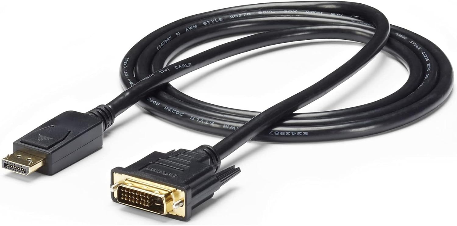 StarTech.com 6ft (1.8m) DisplayPort to DVI Cable, DP to DVI-D Video Adapter Converter Cable, Replacement for DP2DVIMM6
