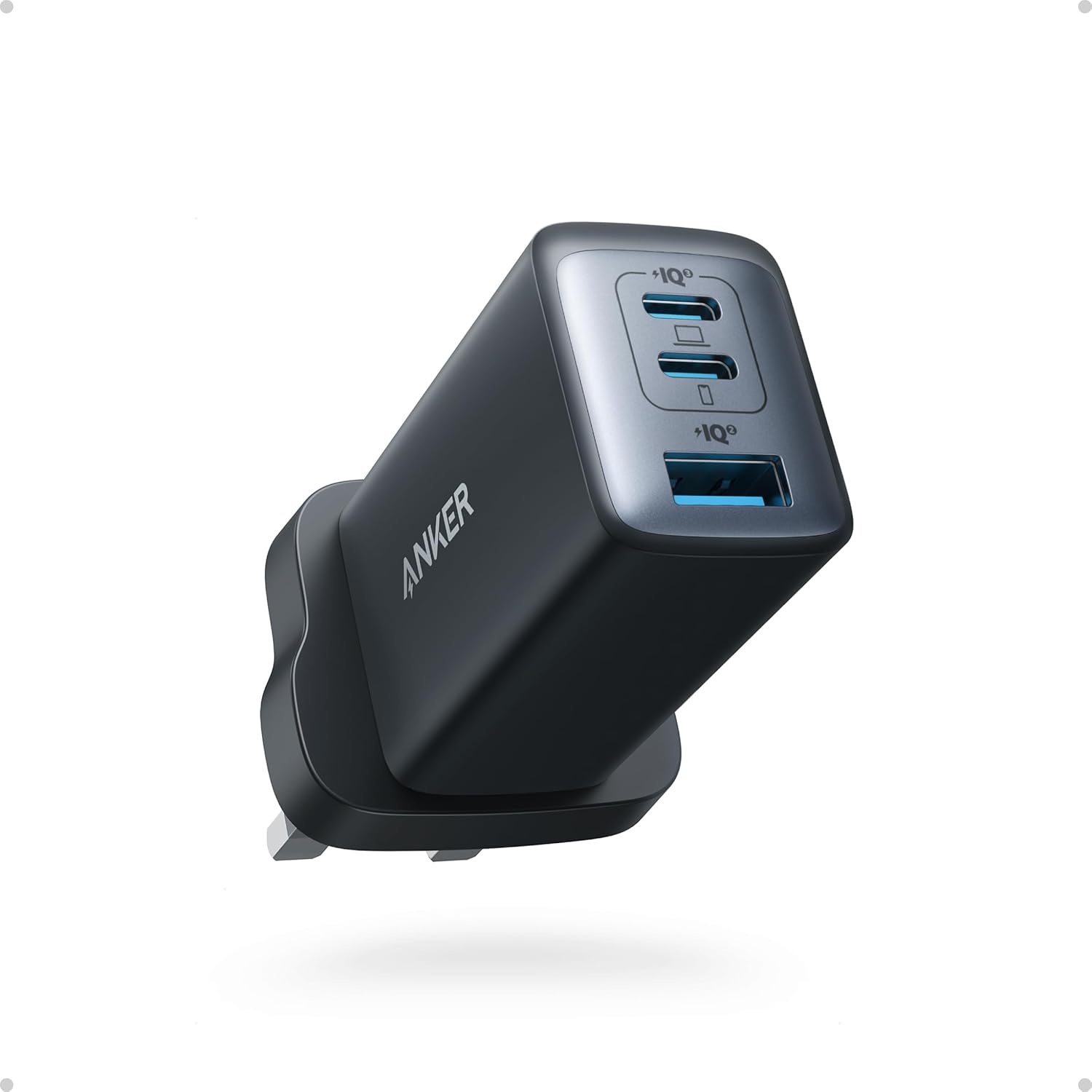 Anker USB C Plug, 735 Charger (Nano II 65W), PPS 3-Port Fast Compact USB C Charger for MacBook Pro/Air, iPad Pro, Galaxy S20/S10, Dell XPS 13, Note 20/10+, iPhone 16/15, Pixel, Steam Deck, and More