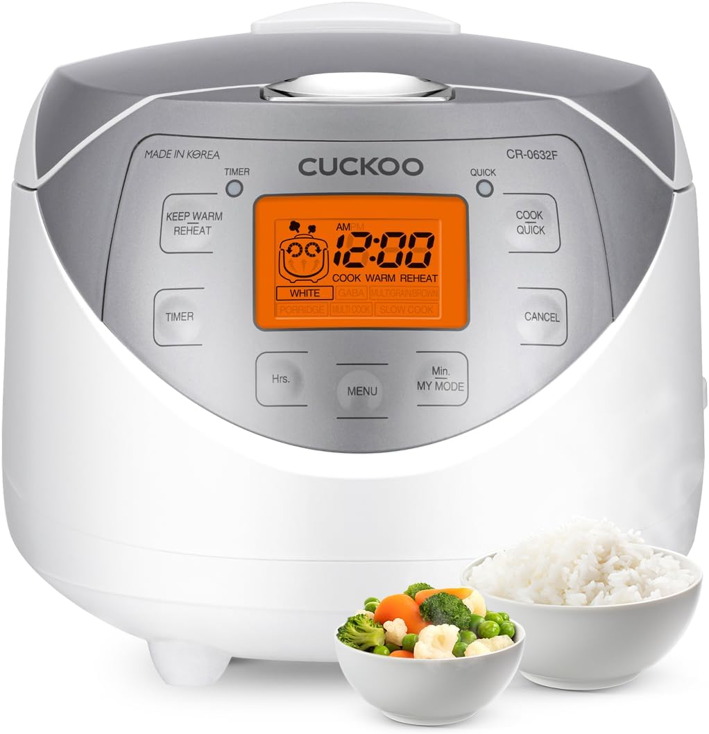 CUCKOO Micom Fuzzy Logic Rice Cooker, 12-Cup Cooked, Silver, CR-0632F