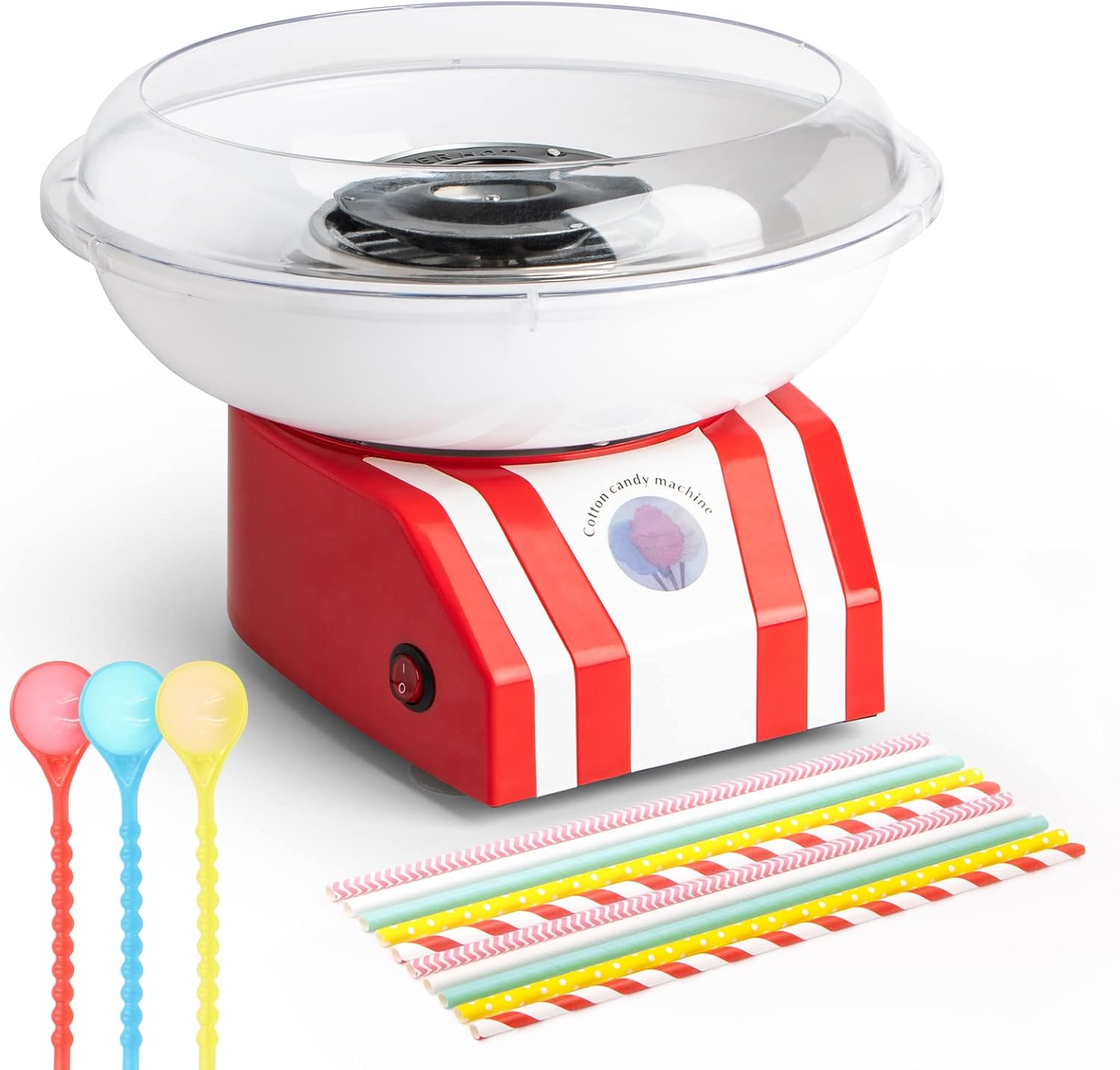 Adhafera Candy Floss Machine for Kids, Cotton Candy Machine Maker 450W, Home-Use, DIY, Party, Gift, Birthday