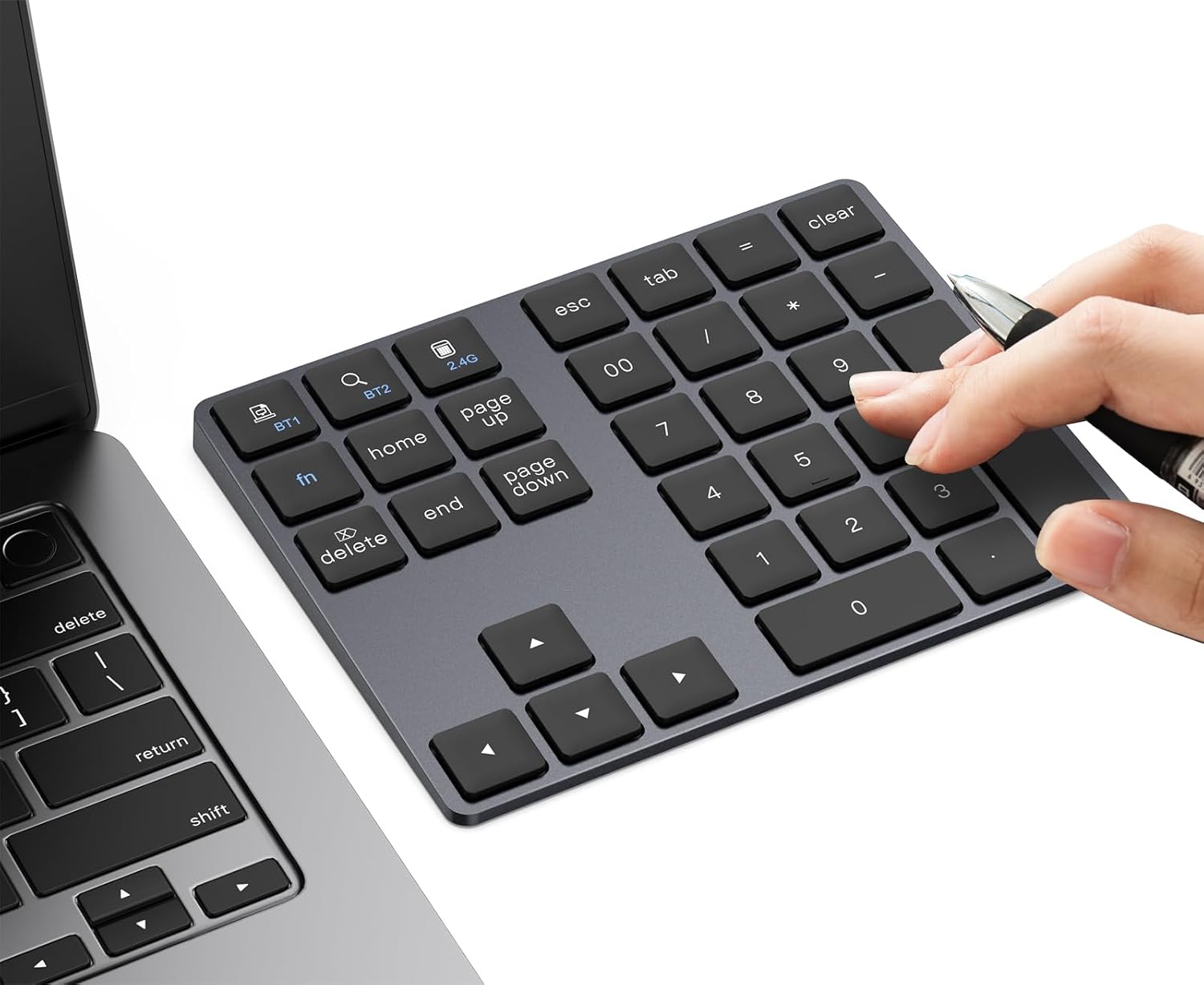 JOYEKY Wireless Number Pad Bluetooth Numeric Keypad for Laptop (Black)