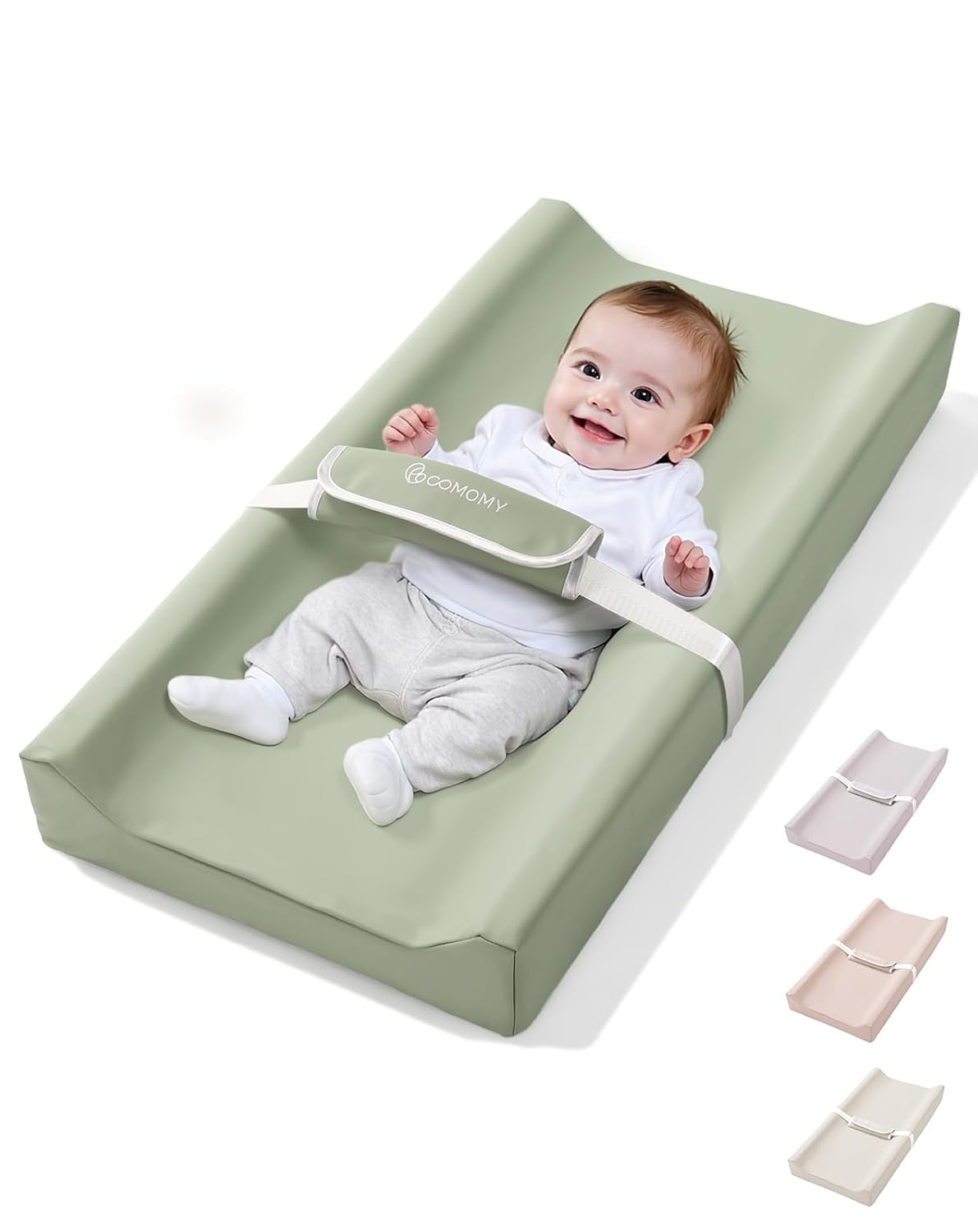 COMOMY Baby Changing Pad with Wipeable & Waterproof PU Cover