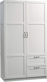 Sauder Miscellaneous Wardrobe/Storage Pantry Cabinet, L: 40.0" x W: 19.45" x H: 71.1", Soft White