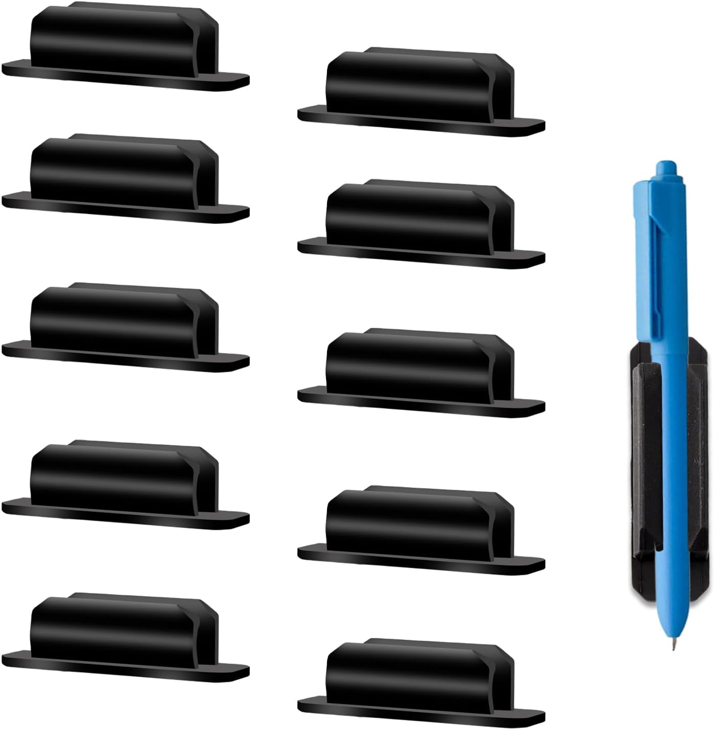 DAJISI 10Pcs Adhesive Pen Holder Silicone Pencil Holder Adhesive Pen Holder for Desk Pencil Holder Marker Holder for Clipboard Wall Classroom School Office Desk Accessories Teacher Supplies