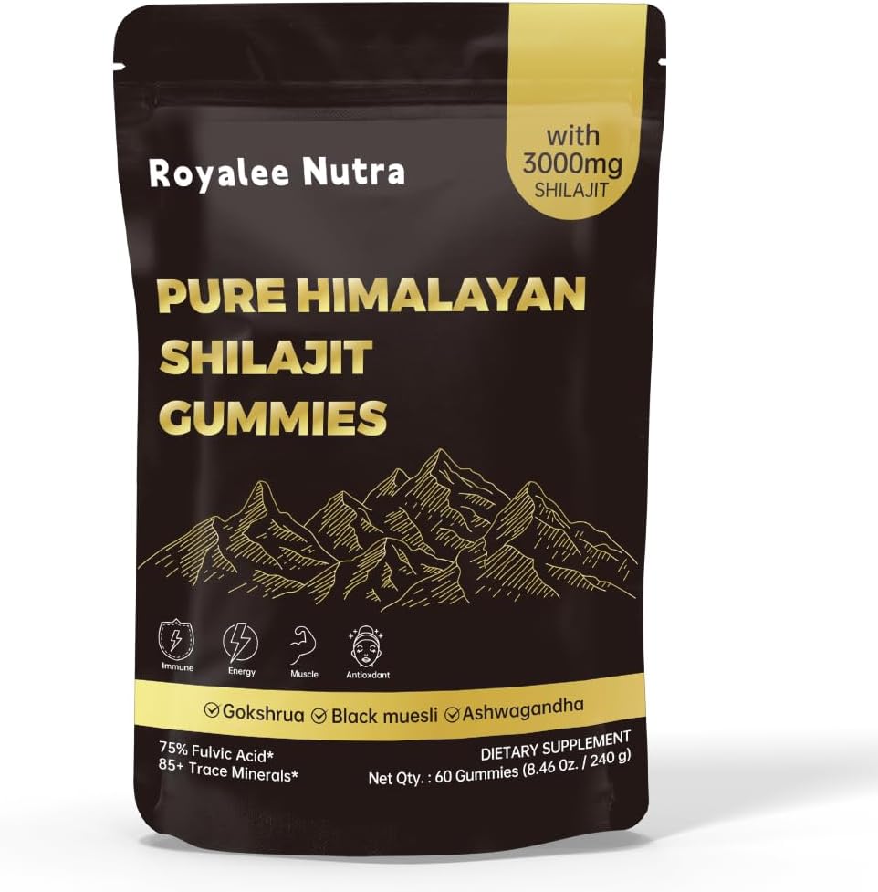Nutra Pure Himalayan Shilajit Gummies with Ashwagandha & Gokshura | 85+ Trace Minerals, Fulvic Acid | Lab Tested, 100% Natural & Organic | Non-GMO Supplement for Men & Women