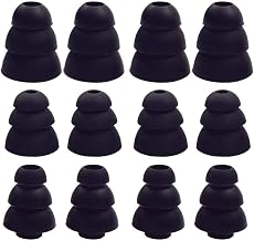 JNSA 3 Flange Noise Cancelling Triple Flange Eartips Eargels Earpads Ear Tips Gels Bud Compatible with Inside Diameter 4mm-5mm Earbuds in-Ear Earphones（Inner Hole 4mm）,S/M/L,6 Pairs, Black 3F6P3