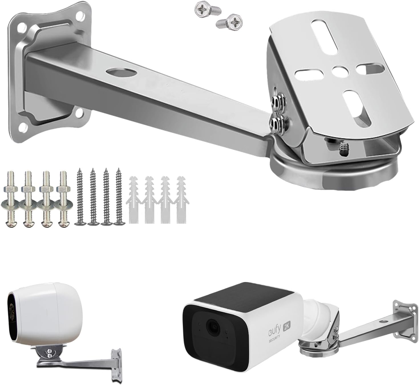 WiTi Stainless Steel Wall Mount Bracket for Surveillance Camera, Extension Arm Holder for Eufy Solocam s220,, Security Surveillance Systems Installing Indoor and Outdoor