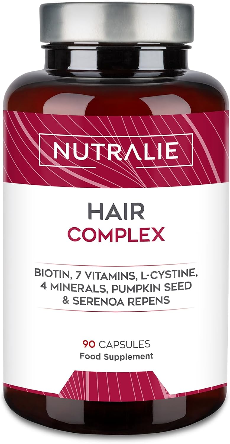 Hair Vitamins - Anti-Hair Loss + Hair Growth + Nails Vitamins - [Award 2022] - Biotin + Zinc + Selenium - Hair Skin and Nail Vitamins with L-Cysteine - Hair Supplement - 90 Capsules - Nutralie