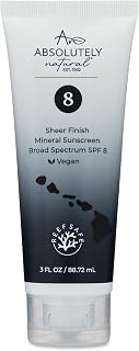 SPF 8 Mineral Sunscreen - Water Resistant Moisturzing Lotion for Body & Face - Non-Nano Zinc Oxide, Vitamin E - 3 Oz