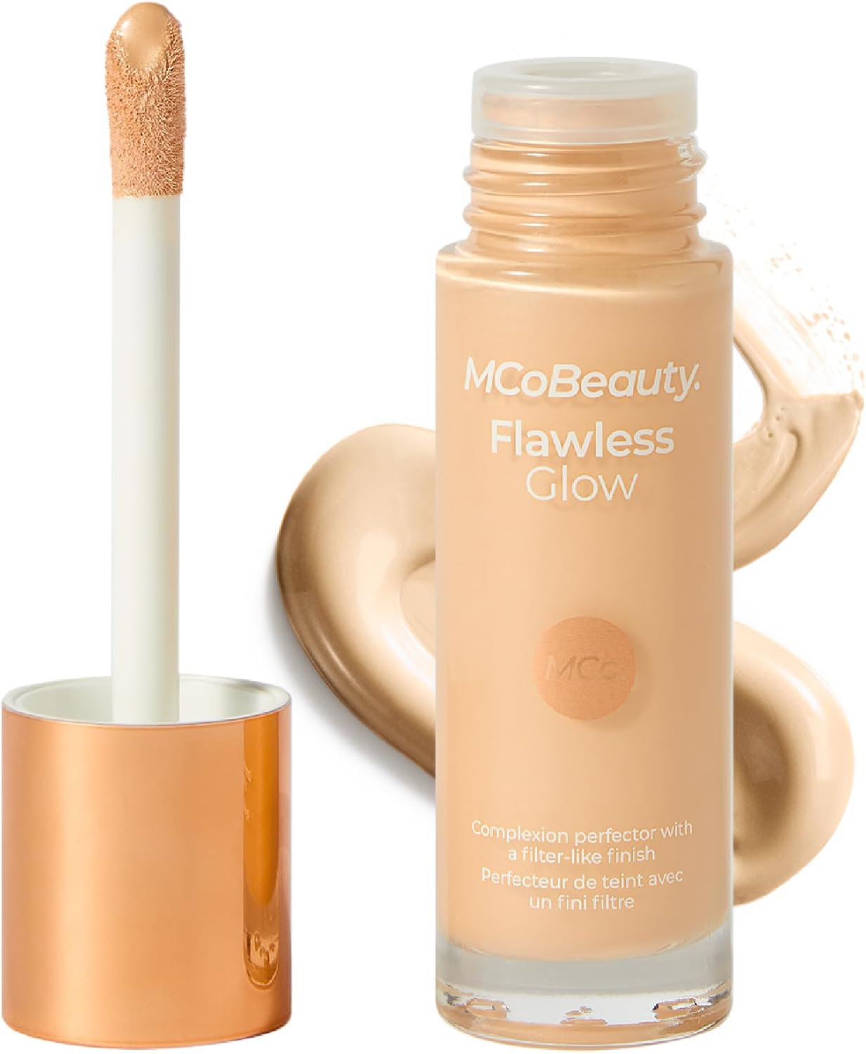 MCoBeauty Flawless Glow Luminous Skin Filter - 2 Fair - Primer | 4-in-1 Primer, Highlighter & Foundation Booster, Squalane & Vitamin E, Vegan & Cruelty Free