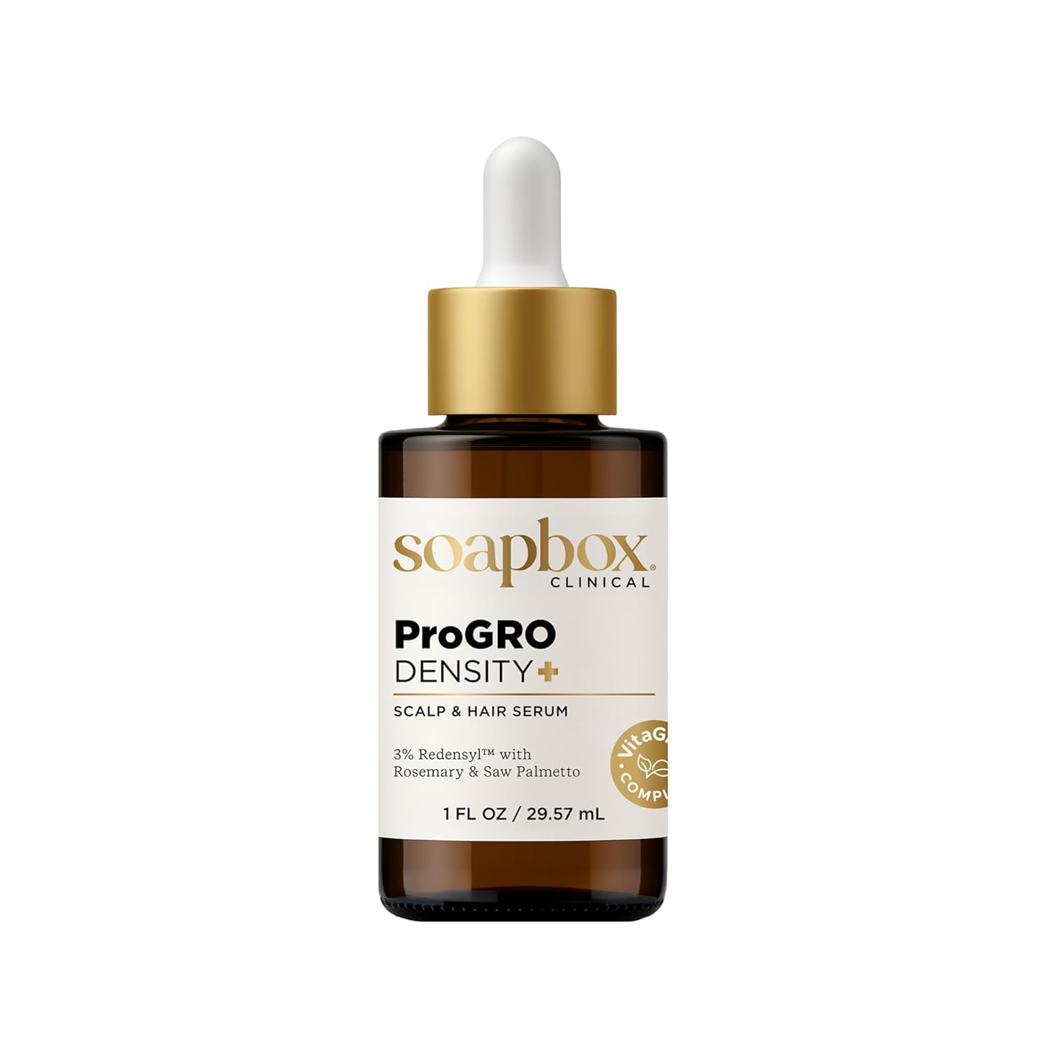 Soapbox ProGRO Density+ Hair Thickening Serum, Supports Fuller, Stronger Hair - Lightweight Scalp Serum for Thinning Hair - Clean Ingredients Free of Harsh Chemicals, Sulfates, Parabens & Silicones