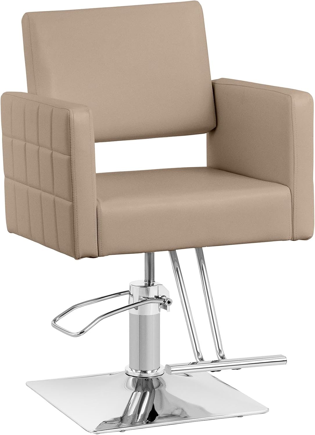 physa Ribbleton Salon Chair with Footrest - 49-63 cm Height Adjustable, 150 kg Capacity, Beige Barber Chair