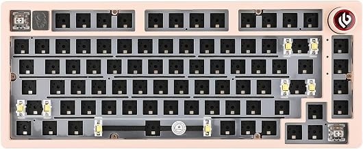EPOMAKER x LEOBOG Hi75 Aluminum Alloy Wired Mechanical Keyboard Barebones Kit, Programmable Gasket-Mounted Gaming Keyboard Kit, Hot Swappable, with Mode-Switching Knob, NKRO for Win/Mac (Creamy Pink)