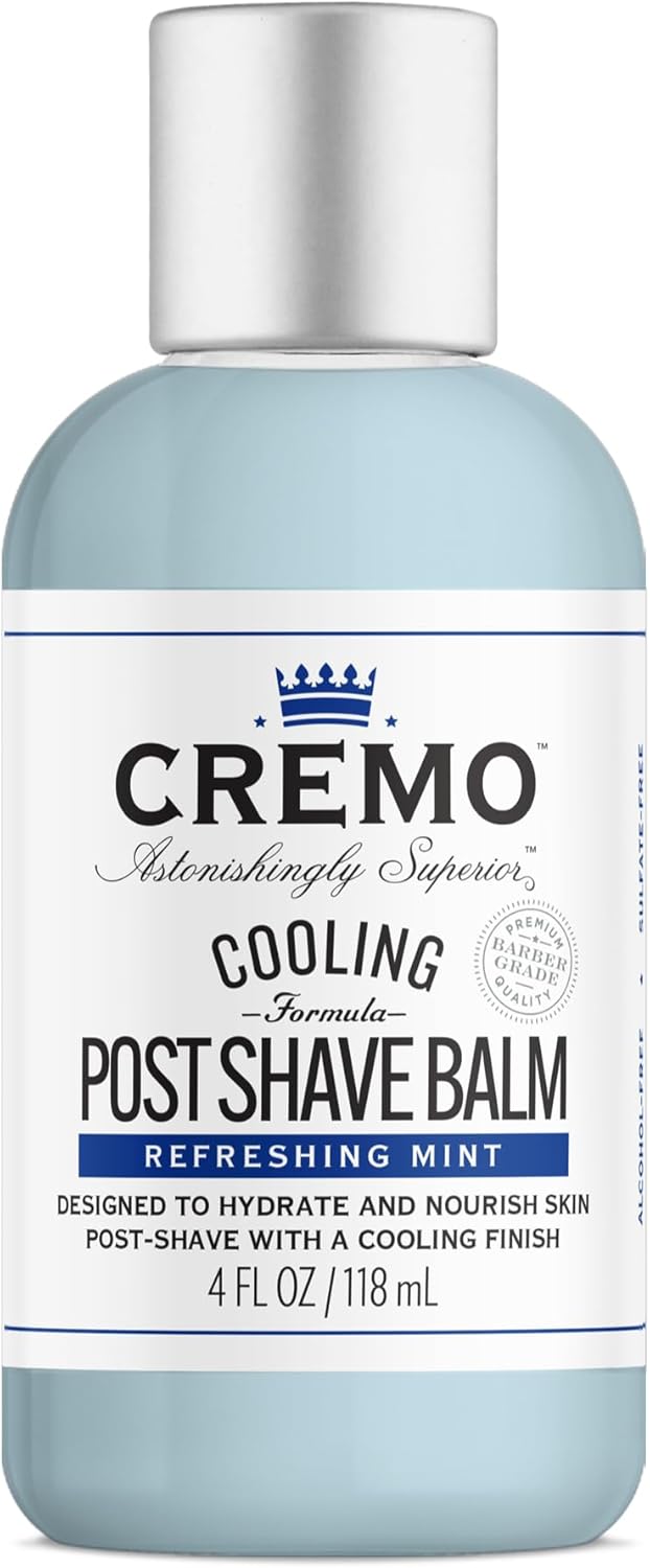 CREMO - Cooling Post Shave Balm For Men - Refreshing Mint Formula - 118ml - Fights Razor Burns