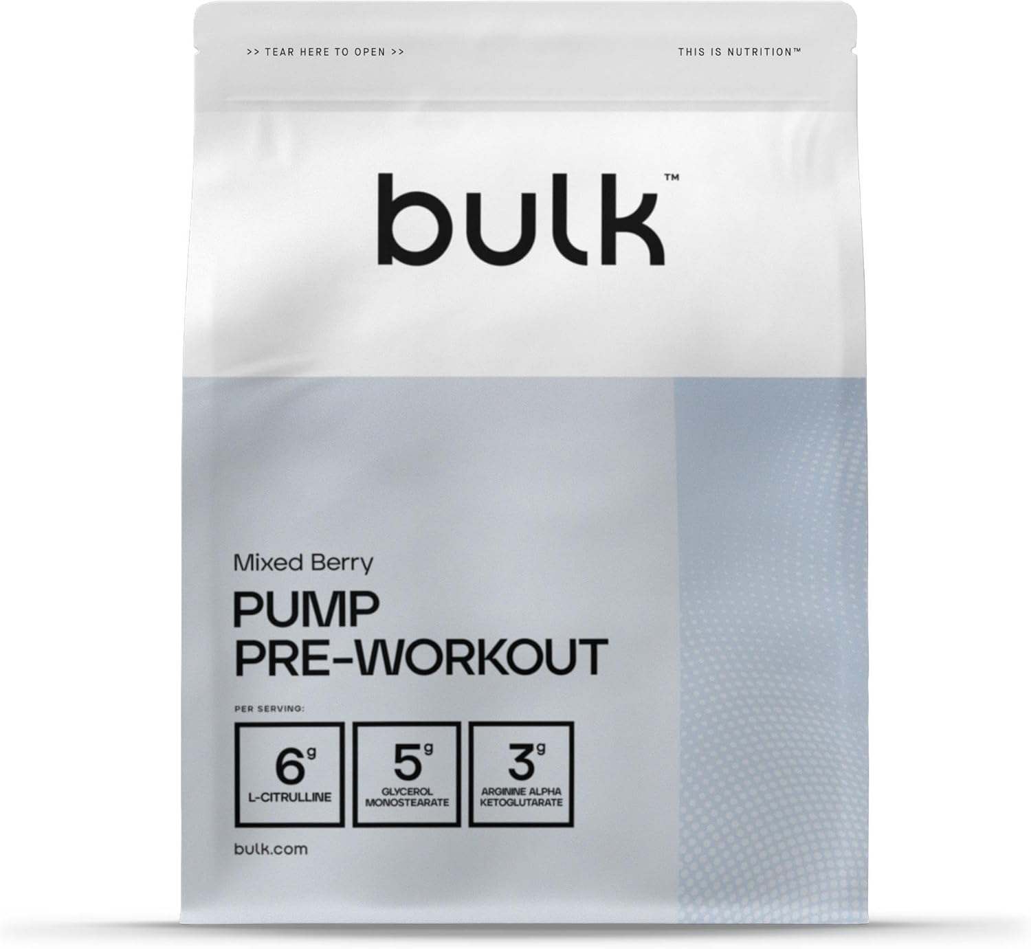 Bulk Complete Pump, Pre Workout, 500g | Stimulant Free, Mixed Berry