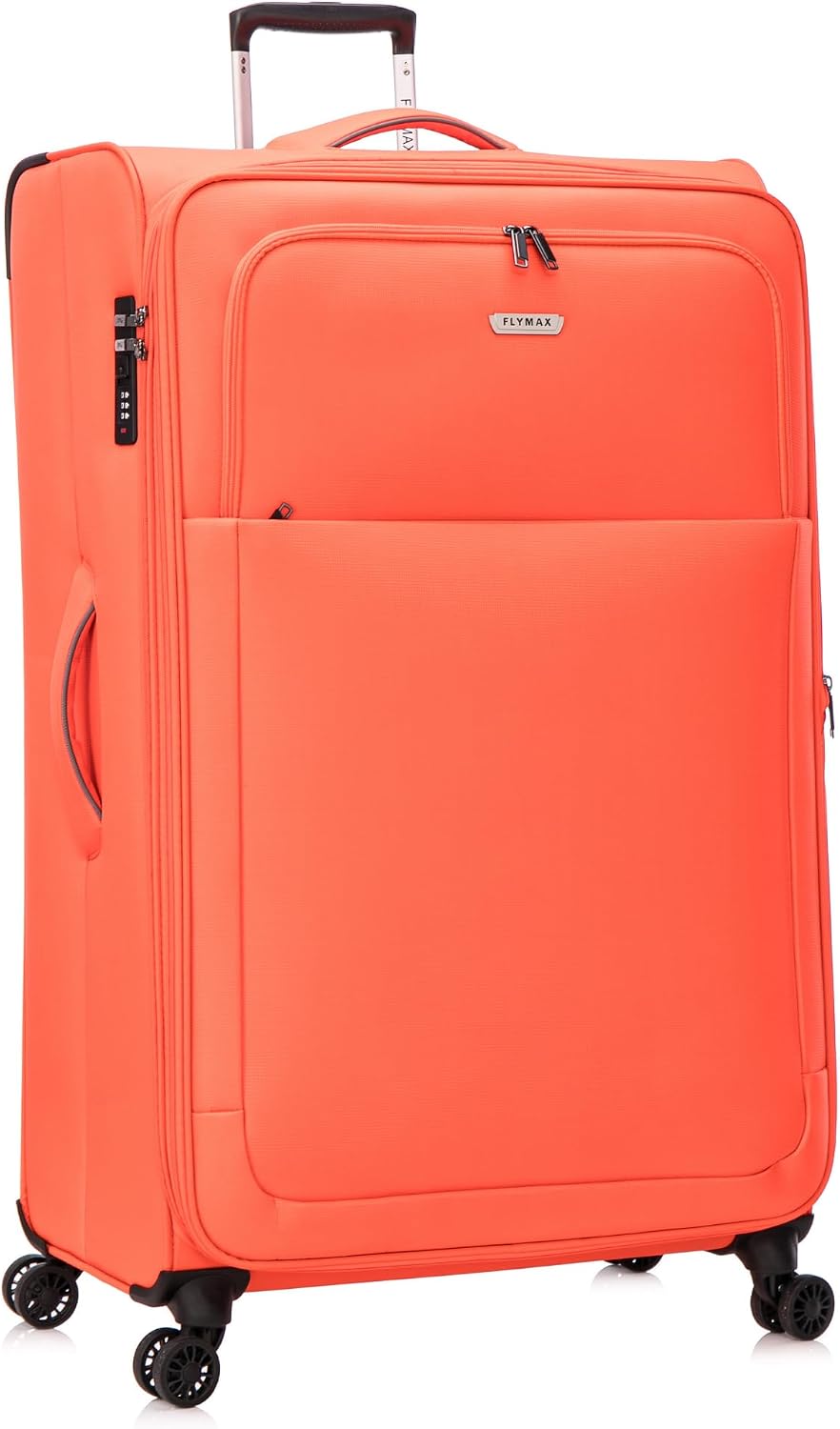 FLYMAX 29" Large Suitcase 4 Wheel Super Lightweight Expandable Softshell Luggage 97L 3.3KG Orange