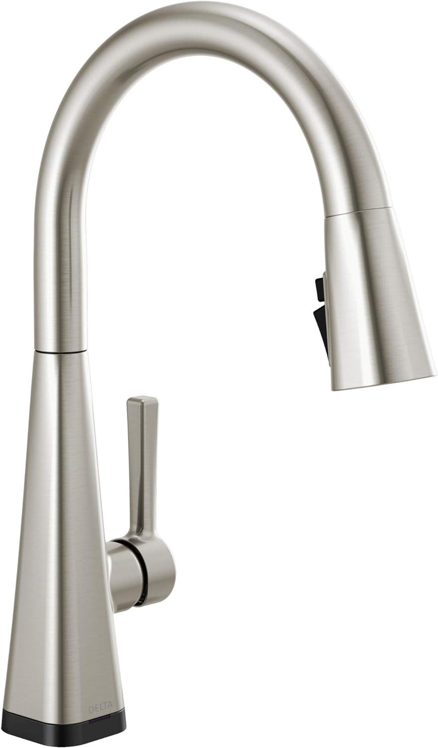 Delta Lenta Brushed Nickel Touch Kitchen Faucet with Pull Down Sprayer, Modern Single Hole Touch On Kitchen Sink Faucet, Single Handle, SpotShield Stainless 19802TZ-SP-DST