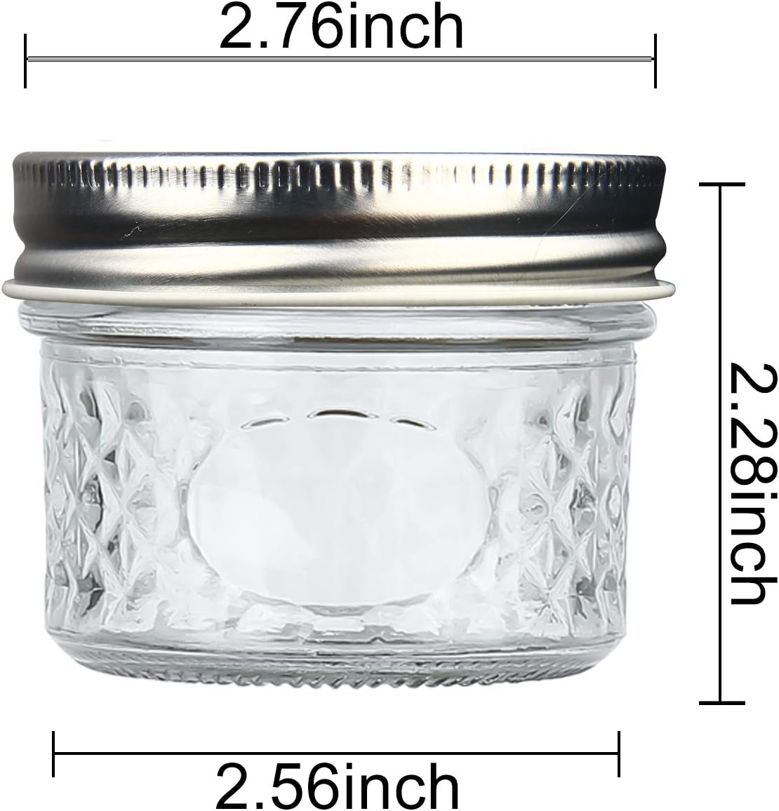 Accguan Mini Mason Glass Canning Jars,4 OZ Jelly Jars With Regular Lids（Silver,Ideal for Honey,Jam,Wedding Favors,Shower Favors,Small Pice Jars 40 PACK