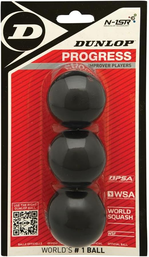 DUNLOP Squash Balls Progress Red, for Recreational and Hobby Players